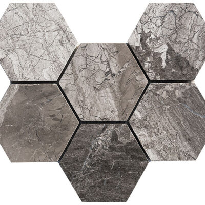 mosaïque atlantic grey 10 cm hexagone
