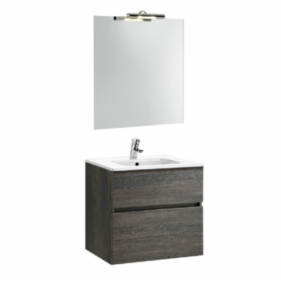 Meuble de salle de bain suspendu 60cm wengé JADE