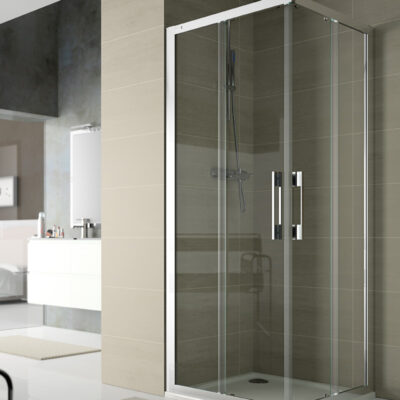 parois de douche clear angle deux portes