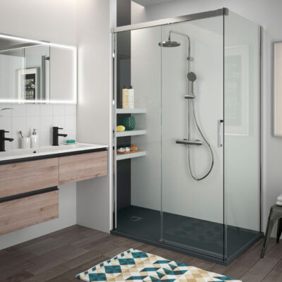 façade de douche copenhague avec coté fixe par salgar