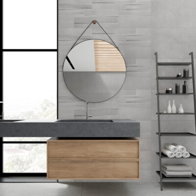 Faience relieve munich gris