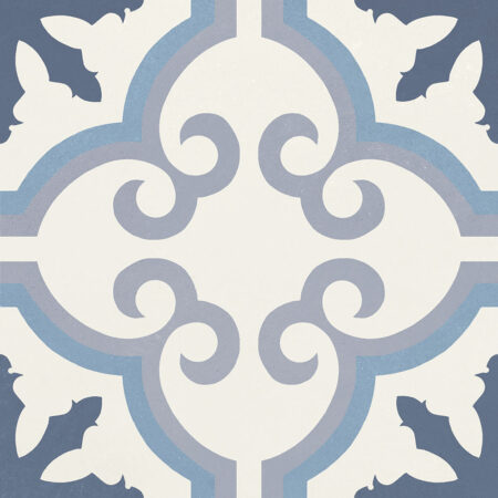 Hydrolic b&w flower blue