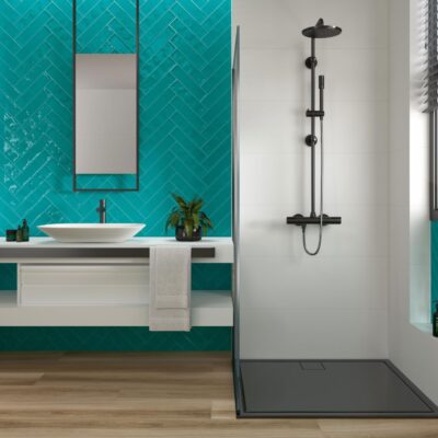 faïence maiolica aquamarine 7,5x30