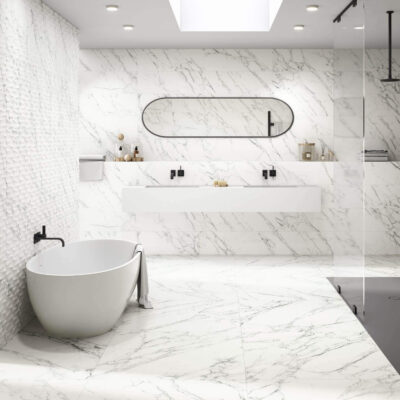 carrelage loira 1856 White 100x100 White Mate White Mate Relieve 30x90