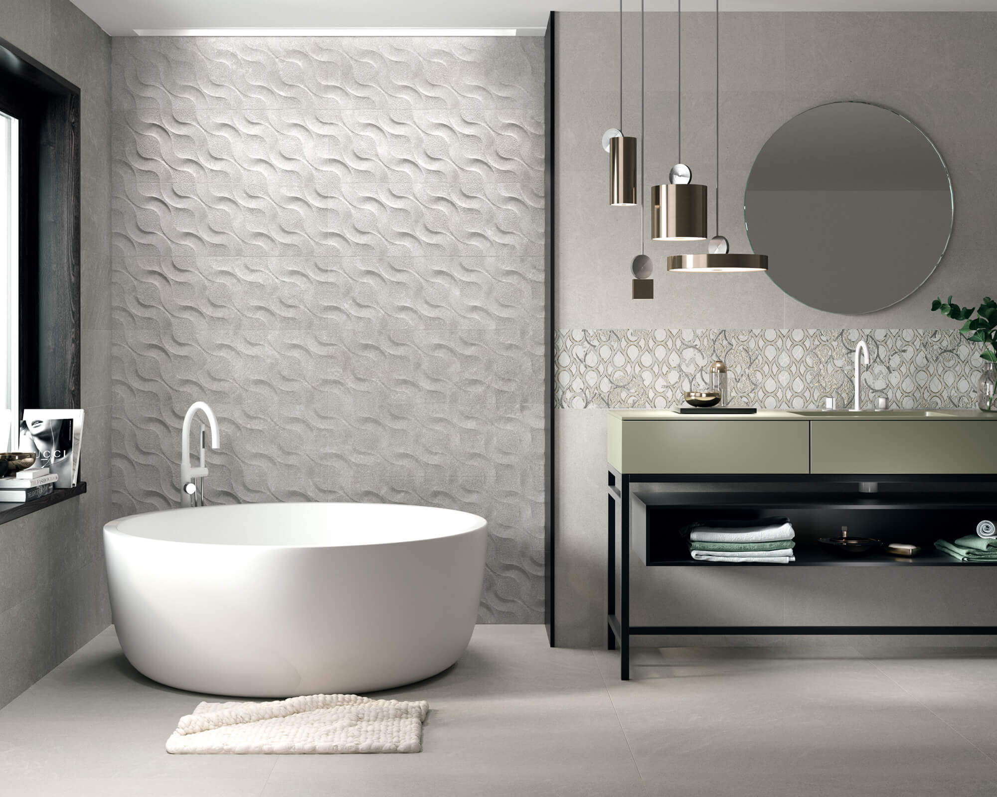 faïence 9526 perla gris perla relieve perla 30x90