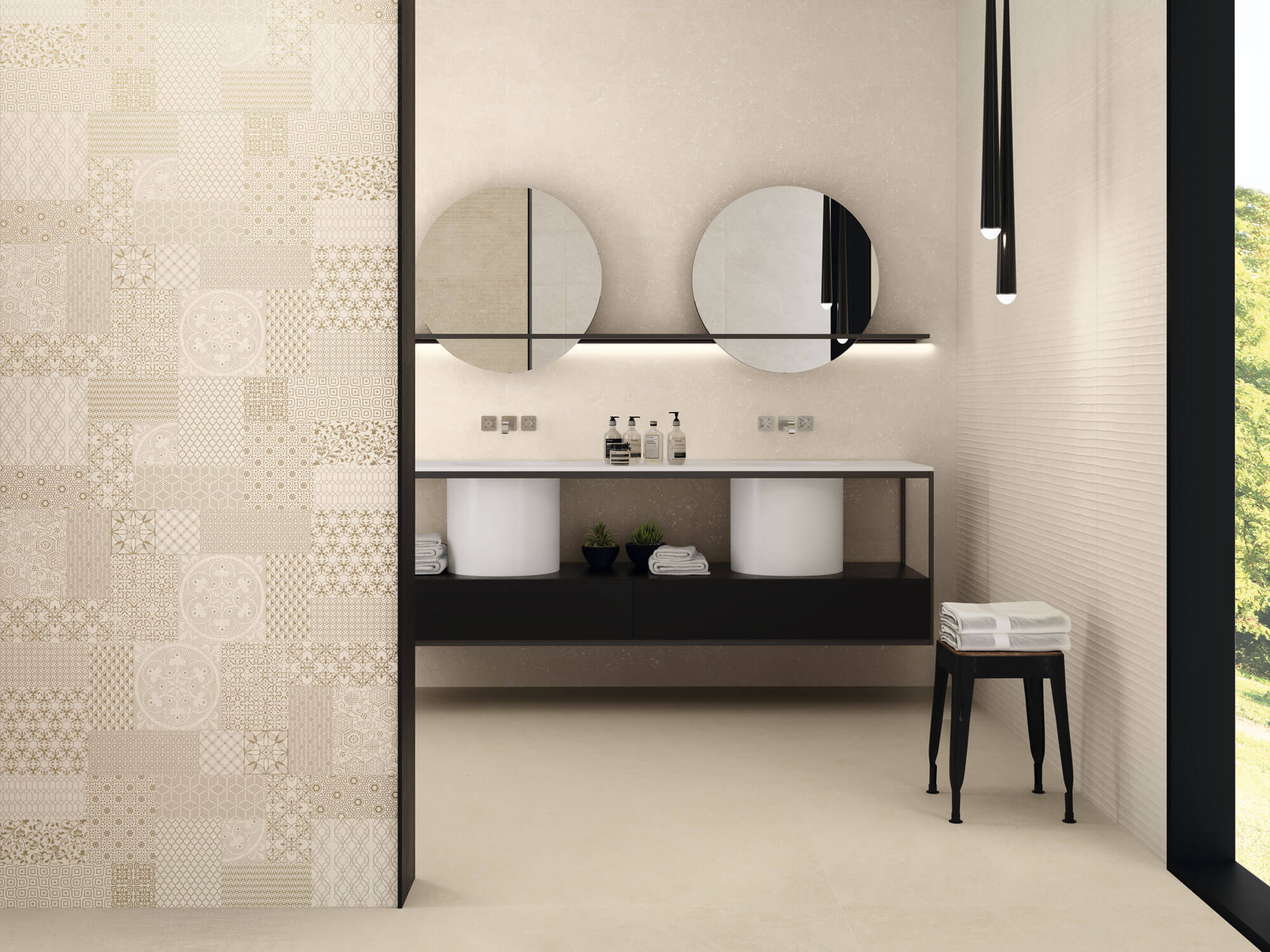 faïence amberes 9530 Cream Cream Decor Omnia Cream Relieve 30x90