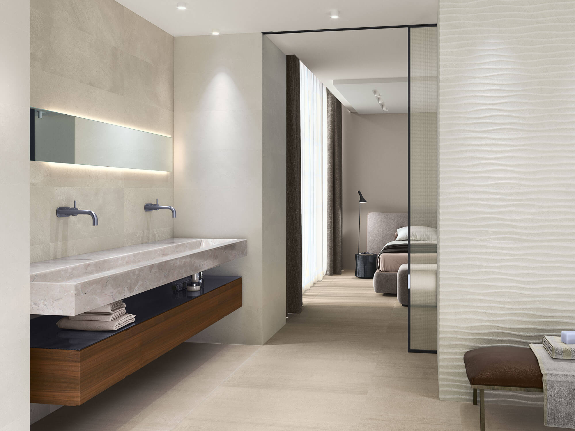 faïence tribeca 8213 Bone Sand Bone Relieve 333x80