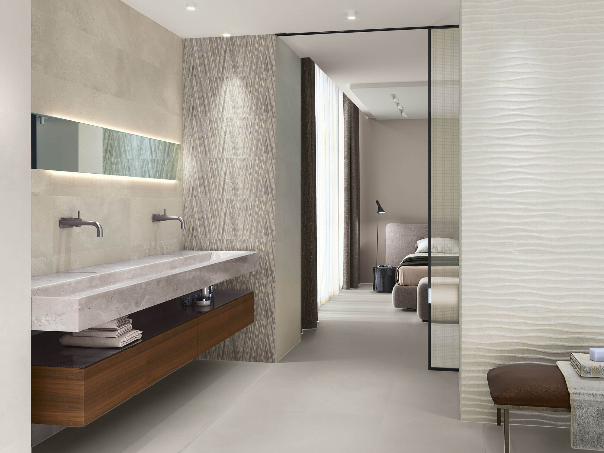 faïence tribeca 8213 Bone Sand Bone Relieve Sand Decor Odyssee 333x80