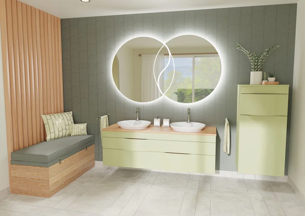 Meuble illusion double vasque decotec