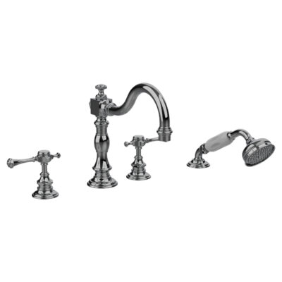 Mélangeur bain douche 4 trous sur gorge à manettes