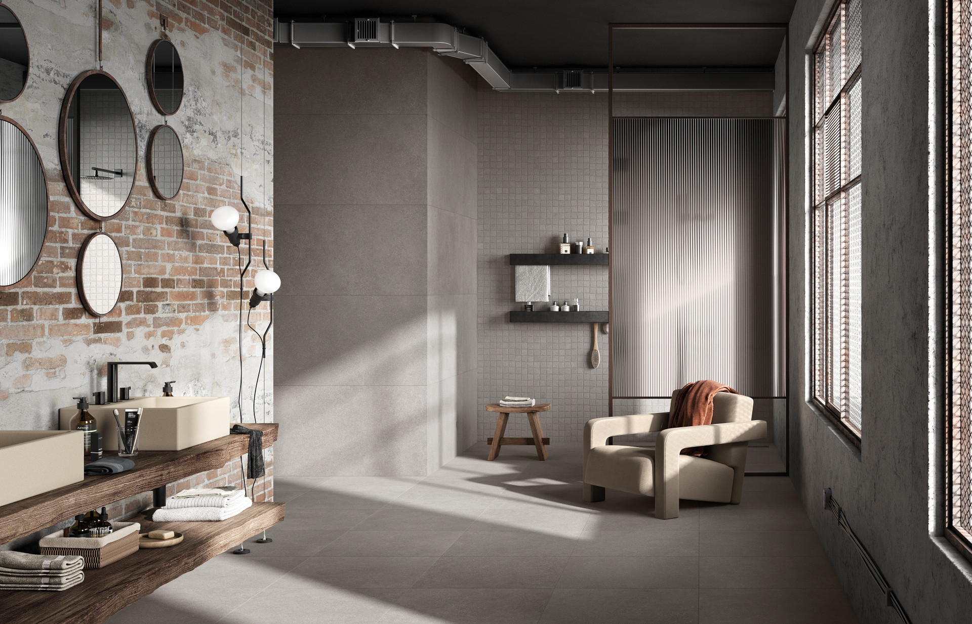 carrelage ReConcrete RO05 Storm 60x60 Bathroom