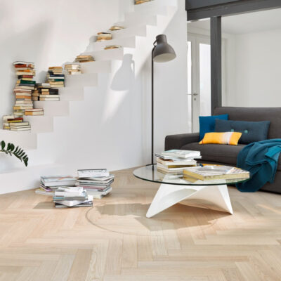 Parquet Chêne Pure Penthouse Trendtime 3 bâtons rompus Vernis mat parador