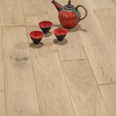 Parquet chêne massif 14 mm Col.250 B Blanc brossé verni mat