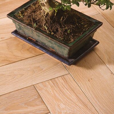 Parquet chêne massif 14 mm Col.303 B Chêne PR brossé arktiss huilé bâton rompu largeur 110 x 650