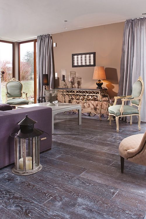 Parquet chêne massif PA 84 ardoise largeur 150 mm 21 mm